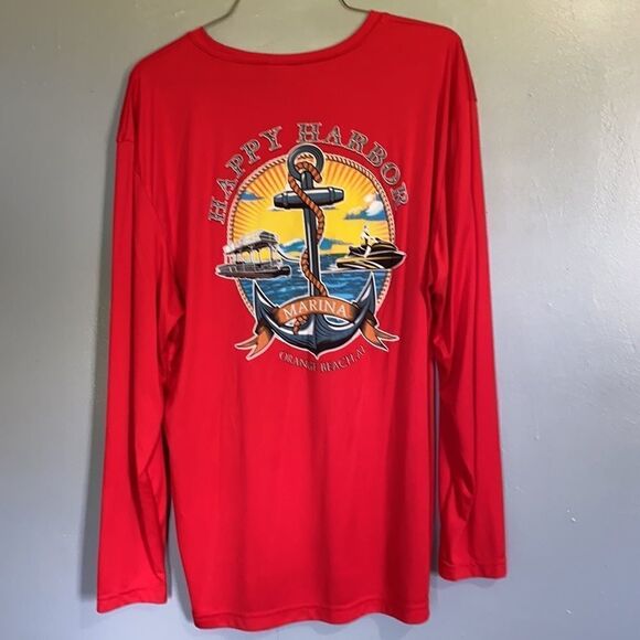 Sport Tek Happy Harbor Marina Long Sleeve Moisture Wicking Red Size XXL EUC - Picture 2 of 8